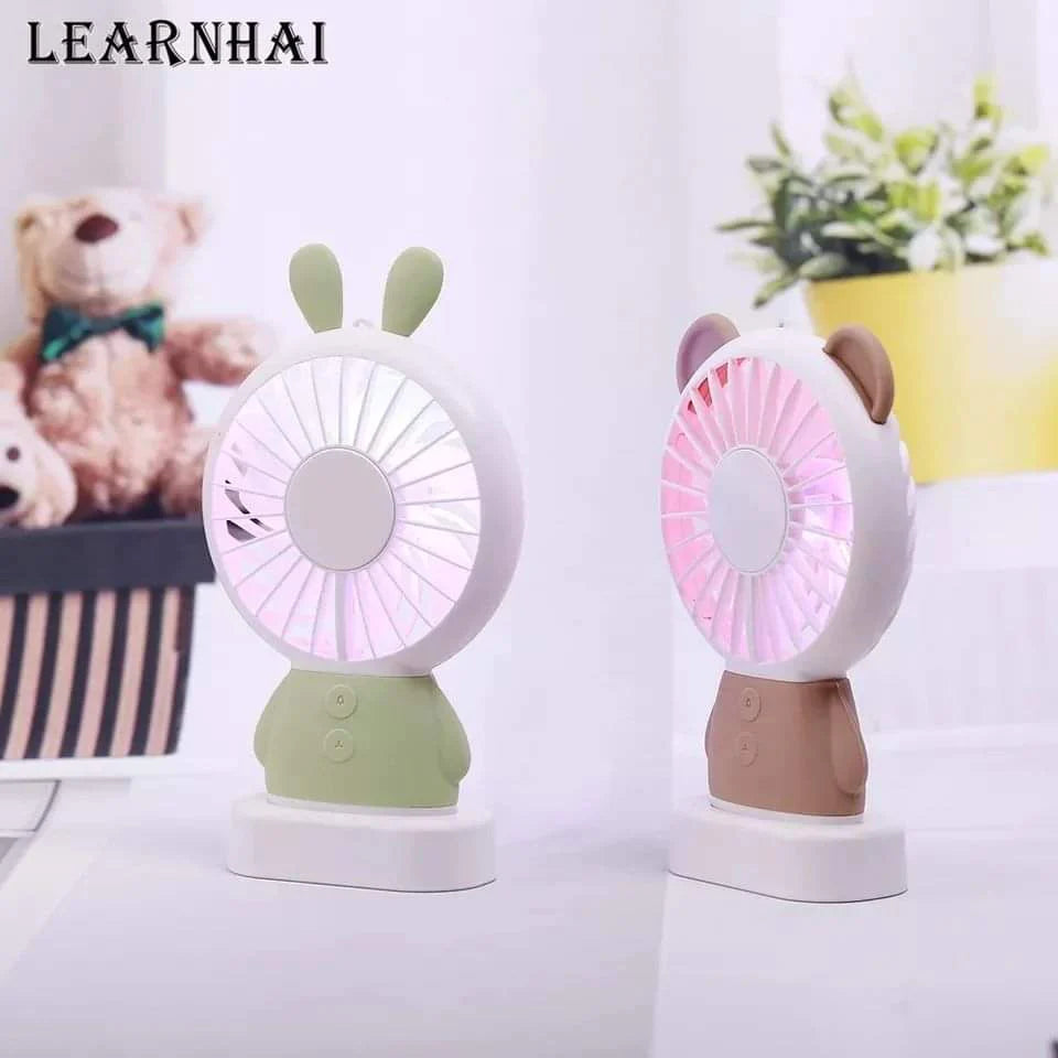 Mini portable bear rabbit desktop fan