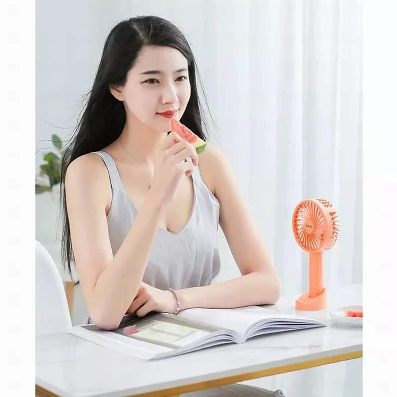Mini portable and rechargeable fan with handle