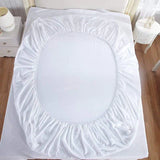 Luxury Fitted white bedsheet 6pcs Set