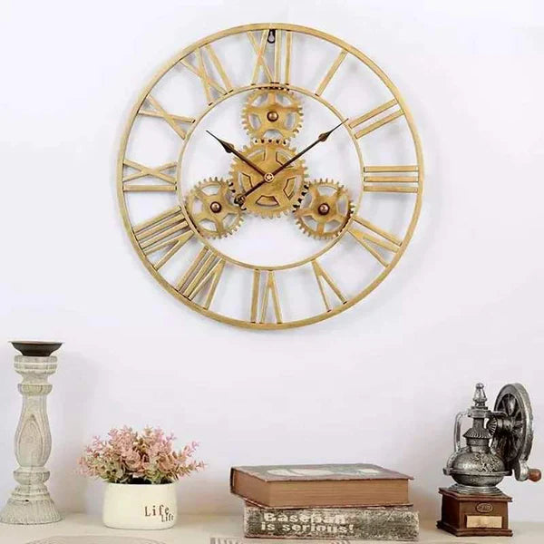 Large Modern Metal Wall Clock Roman Numerals Clocks for Living Room Bedroom Kitchen Wall Decor 60cm