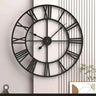 60cm Large Home Decor Wall Clock for Living Room Non Ticking Iron Art Clocks Roman Numeral