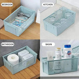 3pcs White Plastic Storage basket