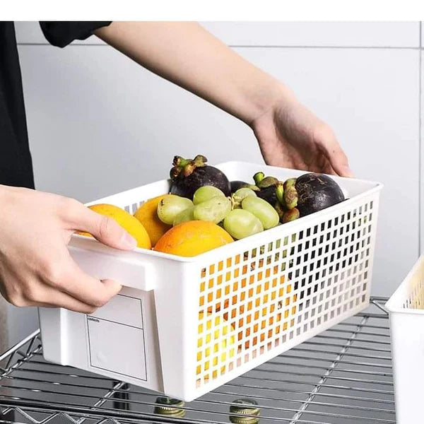 3pcs White Plastic Storage basket