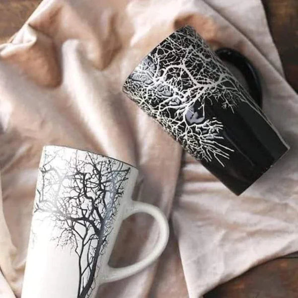 6pcs Classy Ceramic Tree Mugs