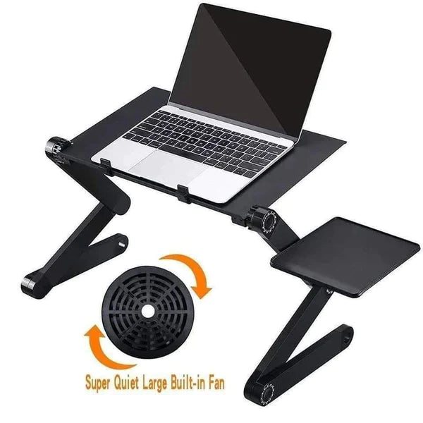 Foldable & Adjustable Laptop Stand & cooling fan – Homelux Kenya