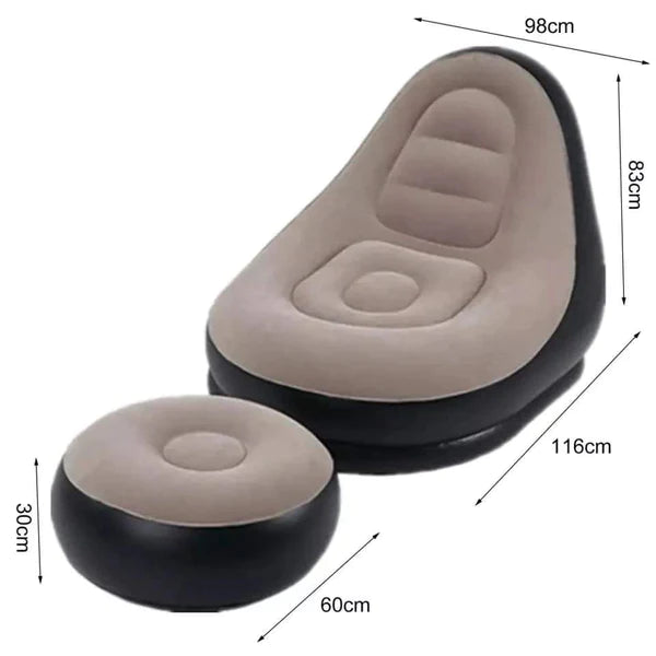 Inflatable Deluxe Lounge Seat +Foot Rest + free electric pump