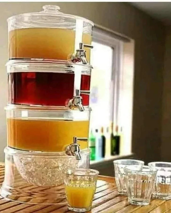 Acrylic Juice Dispenser With Ice Cube Compartment