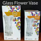 Elegant clear glass flower vase