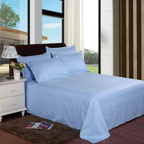 Blue Striped Bedsheets 7*6-2Sheets+2Pillow Cases