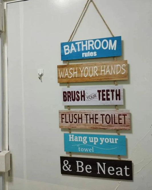 Assorted wooden home wall Hunging and bathroom decor plaques