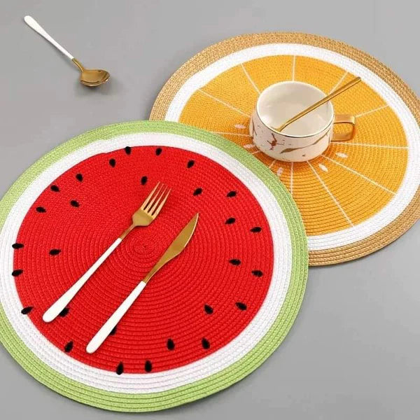 6pcs classy fruit decorated placemats