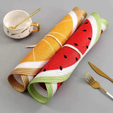 6pcs classy fruit decorated placemats