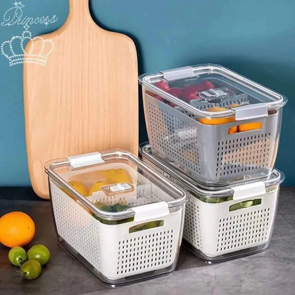 Fresh food Vegetable Containers with vents 3 pcs