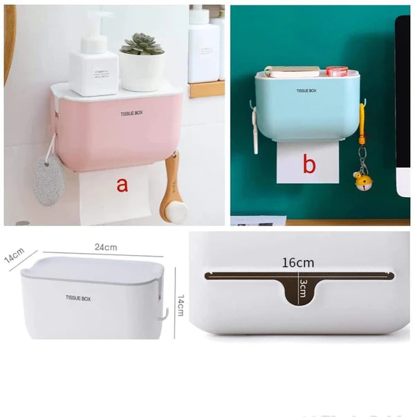 Waterproof tissue dispenser with side hooks