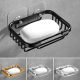 Punch free wall-mounted aluminum drain soap dish holder drainer