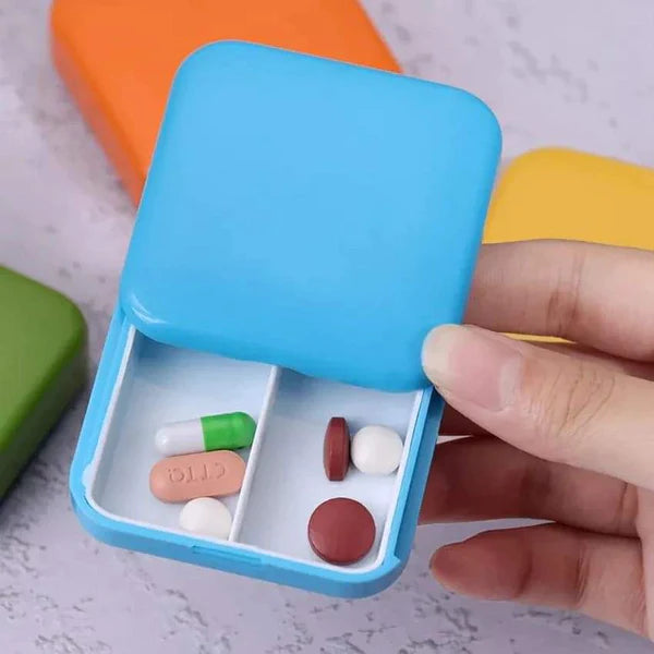 Portable 2 grid pill case organizer