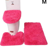 Super absorbent 3pcs fluffy toilet mat set