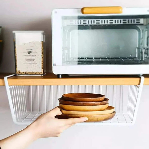 Multipurpose under the shelf storage mesh basket