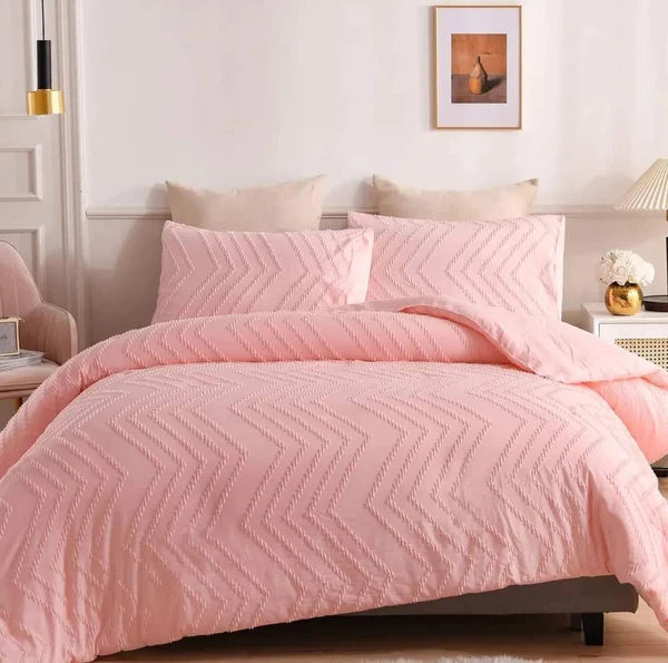 3pc Tufted Wave Duvet cover set