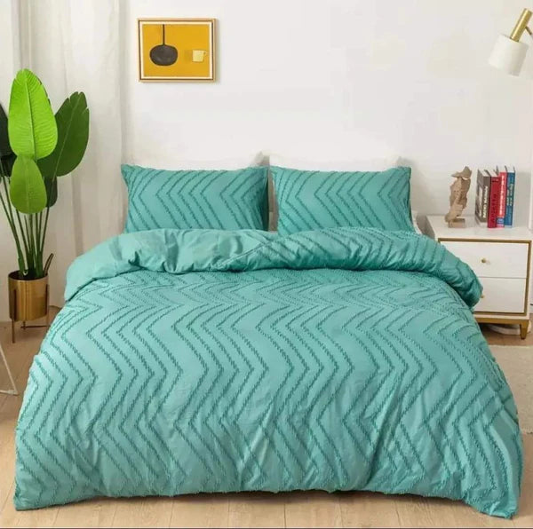 3pc Tufted Wave Duvet cover set