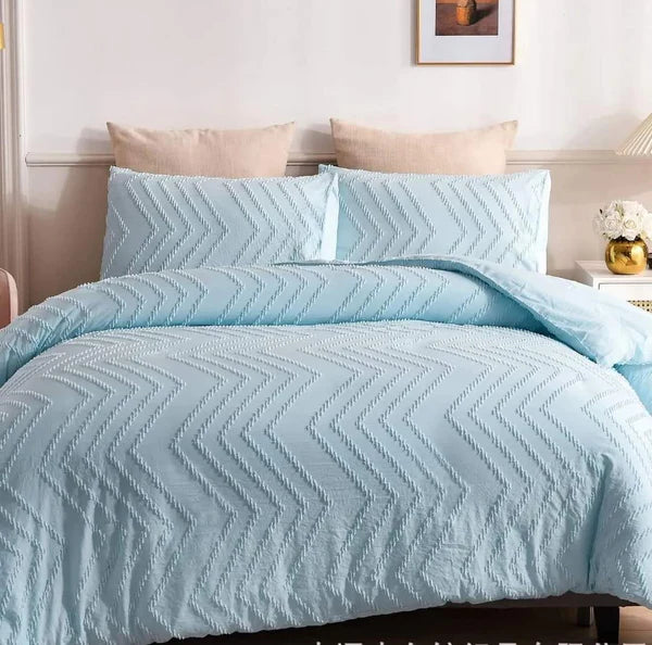 3pc Tufted Wave Duvet cover set