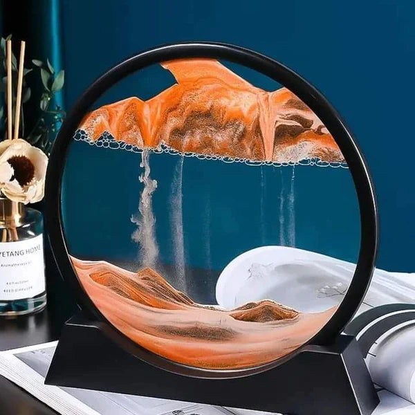 Dynamic 3D Glass Hourglass with Moving Sand Landscape Sand Scape Decor