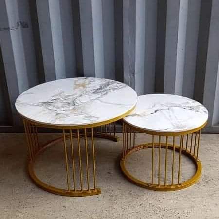 2pcs new marble top nesting tables1