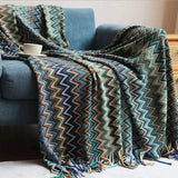 Knitted Stripped Throw Blanket