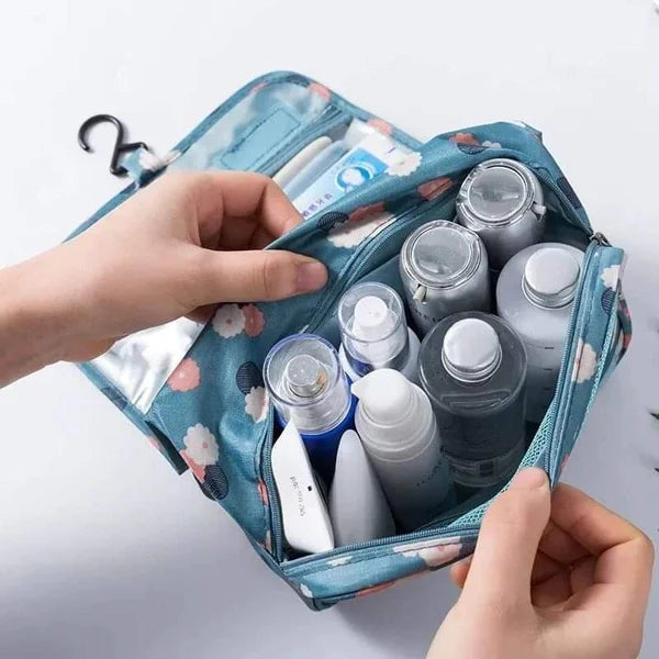 Foldable cosmetic organizer bag