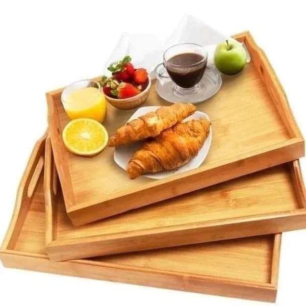 3pcs Multifunctional Bamboo Serving Trays