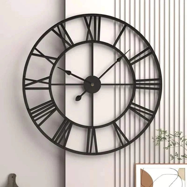 Antique Wall Clock Retro 24 Inch Roman Numerals Art Creative Clock