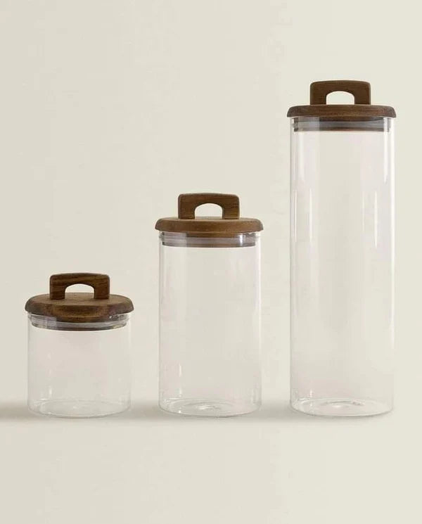 3pcs Airtight Borosilicate Glass Jars