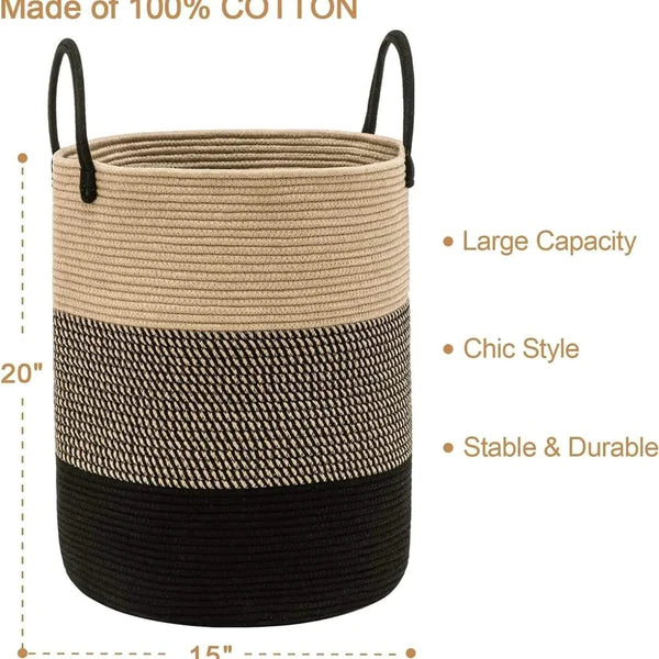 Large Woven Laundry Hamper Baskets