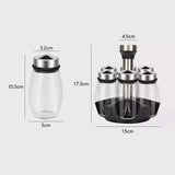 7pcs Rotating Cruet Condiment Seasoning Jars Set