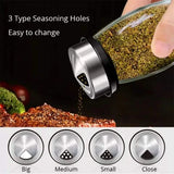 7pcs Rotating Cruet Condiment Seasoning Jars Set