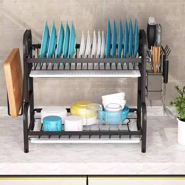 2Tier Dish Rack with cutlery Holder