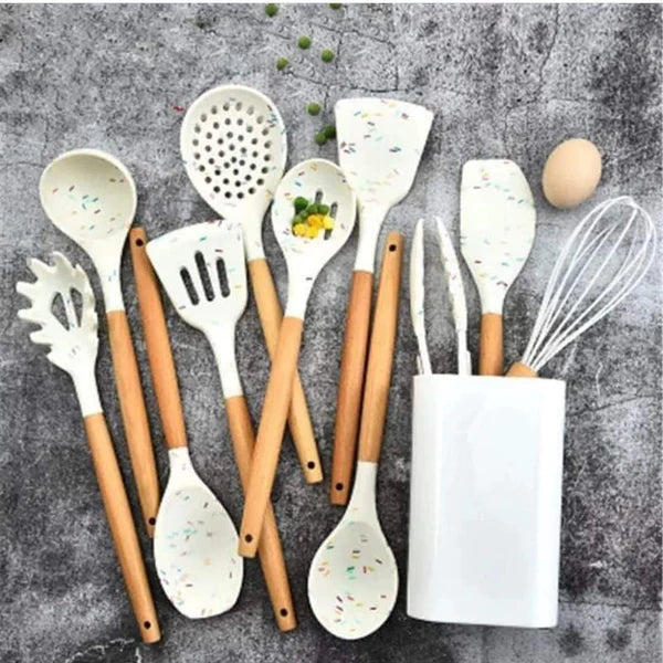 White Marble Effect Spoon Set