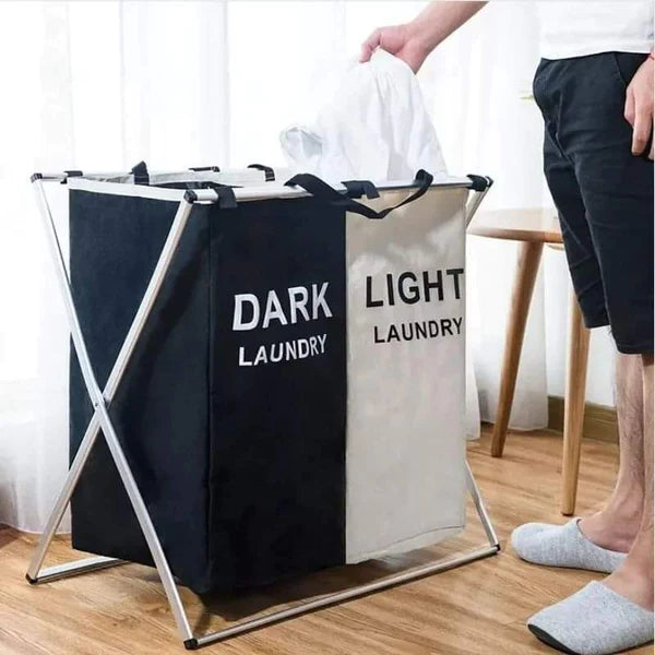 Two Grid Foldable Laundry Basket