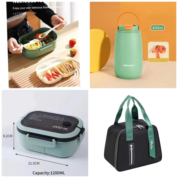 3 in 1 Double Layered Set Combo Microwaveable Lunch Box