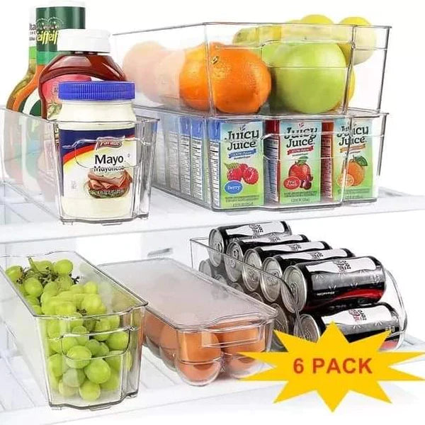 6pcs Stackable Storage Refrigerator Organizers