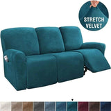 Velvet Recliner Sofa Covers 7 Seater