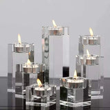 CRYSTAL CANDLE HOLDERS SET OF 3