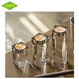 CRYSTAL CANDLE HOLDERS SET OF 3