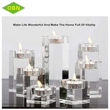 CRYSTAL CANDLE HOLDERS SET OF 3