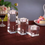 CRYSTAL CANDLE HOLDERS SET OF 3