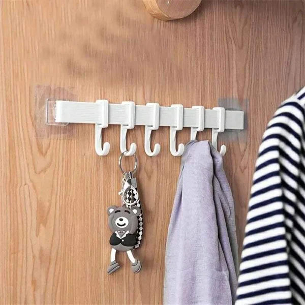 Punch Free 6 Hook Wall Hanger