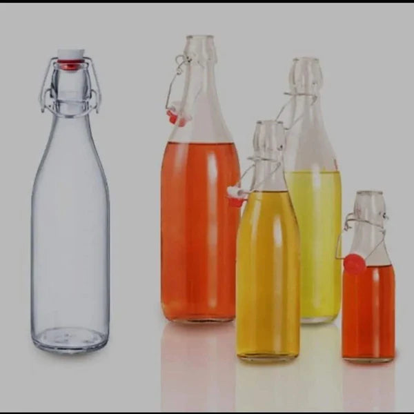 Glass Clip Beverage Bottle