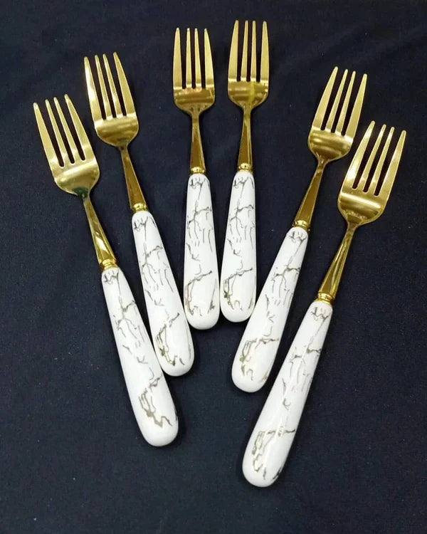 6pcs Marble Fork Set