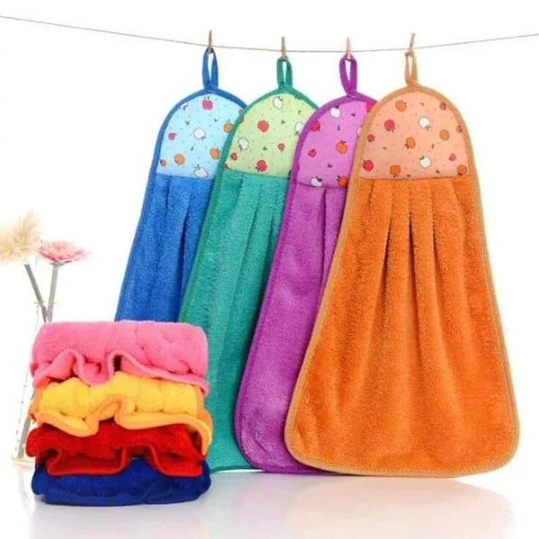 4pcs Super Absorbent Coral Fleece Kitchen Towels