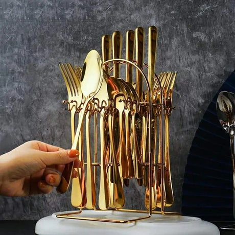 24pcs Cutlery Set Gold